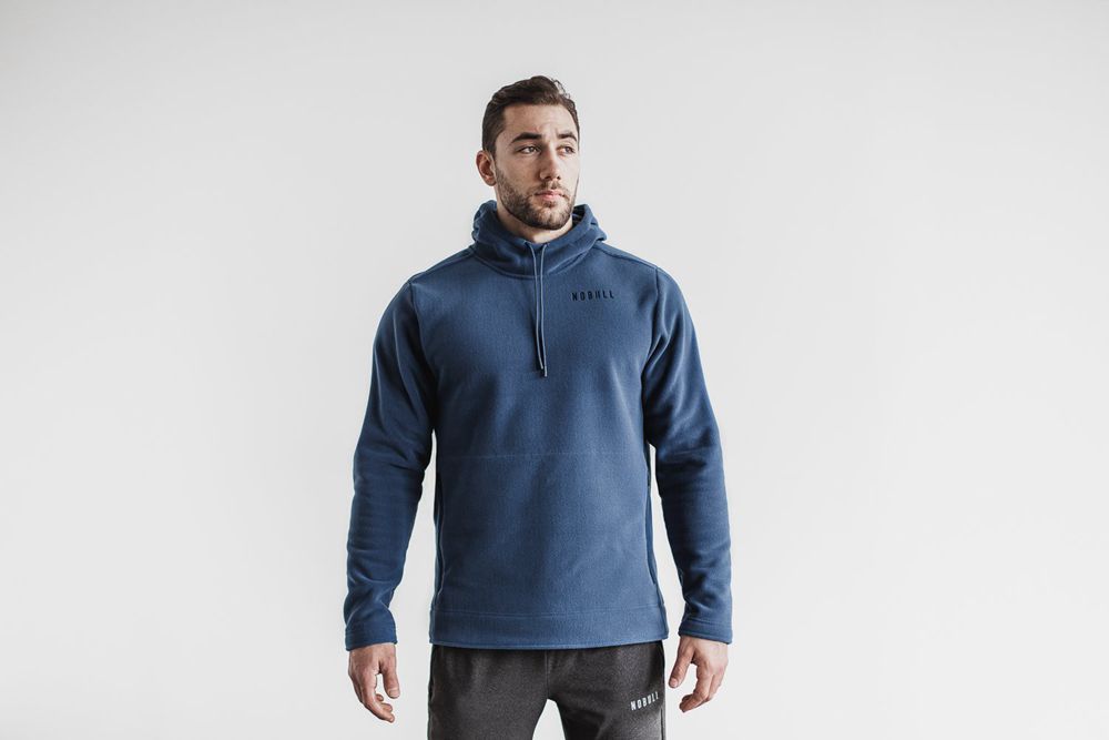 NOBULL Men's Arctic Pullover Hoodie - Steel Blue - Ireland (1759MOIKG)